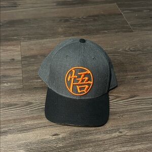 Gray and Black Cap with Orange Embroidery